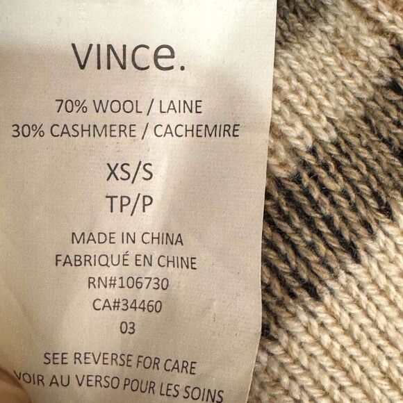 Vince Wool Cashmere Open Long Cardigan Size XS / S $445 Textured Stripe - Picture 8 of 9